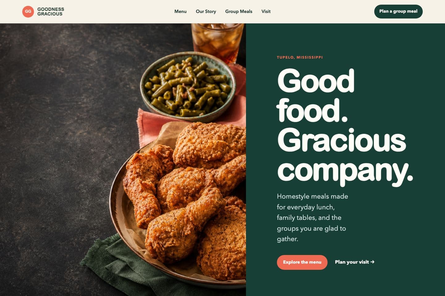 Website concept preview for Goodness Gracious
